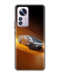 Чехол для Xiaomi 12 / 12X с картинкой «Cybertruck в пустыне»