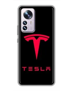 Чехол для Xiaomi 12 / 12X с картинкой «Tesla Red Logo»