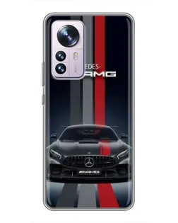 Чехол для Xiaomi 12 / 12X с картинкой «Mercedes — белый карбон»