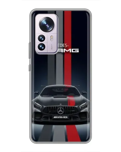 Чехол для Xiaomi 12 / 12X с картинкой «Mercedes — белый карбон»