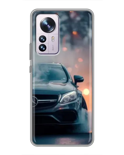 Чехол для Xiaomi 12 / 12X с картинкой «Mercedes — ночной город»