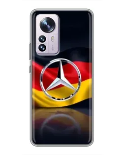 Чехол для Xiaomi 12 / 12X с картинкой «Mercedes — флаг Германии»