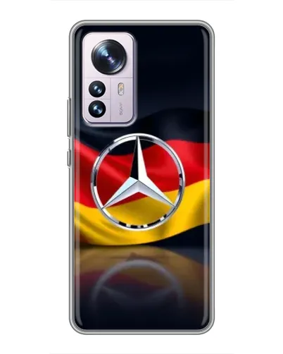 Чехол для Xiaomi 12 / 12X с картинкой «Mercedes — флаг Германии»