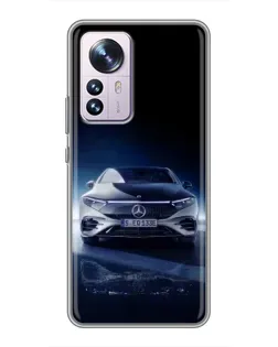 Чехол для Xiaomi 12 / 12X с картинкой «Ночной Mercedes EQ»