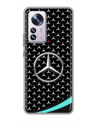 Чехол для Xiaomi 12 / 12X с картинкой «Mercedes — бирюзовый акцент»