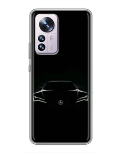Чехол для Xiaomi 12 / 12X с картинкой «Mercedes — силуэт авто»