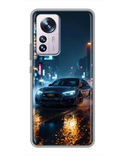 Чехол для Xiaomi 12 / 12X с картинкой «Ночной город и Audi»