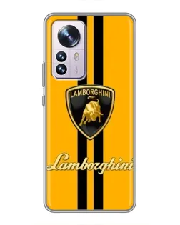 Чехол для Xiaomi 12 / 12X с картинкой «Lamborghini Stripe желтый»