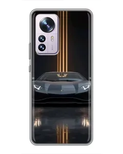 Чехол для Xiaomi 12 / 12X с картинкой «Lamborghini золотые линии»