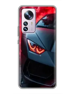 Чехол для Xiaomi 12 / 12X с картинкой «Lamborghini красное сияние»