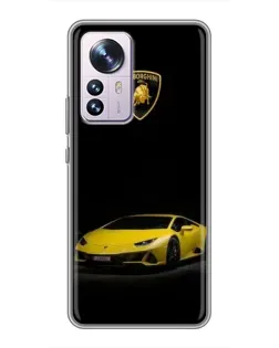 Чехол для Xiaomi 12 / 12X с картинкой «Lamborghini желтый акцент»