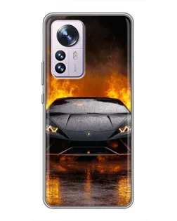 Чехол для Xiaomi 12 / 12X с картинкой «Lamborghini в огне»