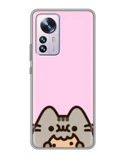Чехол для Xiaomi 12 / 12X с картинкой «Pusheen и печенье»