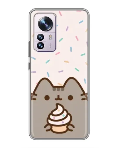 Чехол для Xiaomi 12 / 12X с картинкой «Пушин с кексом»