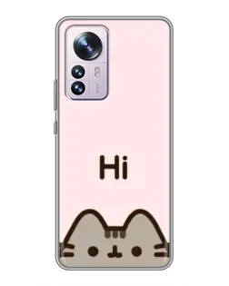 Чехол для Xiaomi 12 / 12X с картинкой «Пушин говорит Hi»