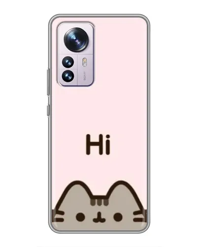 Чехол для Xiaomi 12 / 12X с картинкой «Пушин говорит Hi»