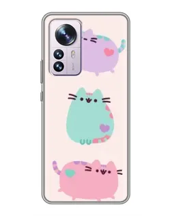 Чехол для Xiaomi 12 / 12X с картинкой «Pusheen трио»