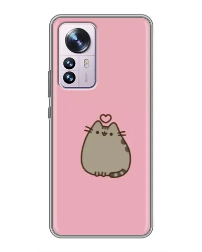 Чехол для Xiaomi 12 / 12X с картинкой «Pusheen сердце»