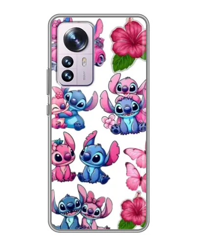 Чехол для Xiaomi 12 / 12X с картинкой «Стикеры Stitch и Angel»