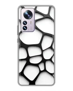 Чехол для Xiaomi 12 / 12X с картинкой «Белая объемная сетка»
