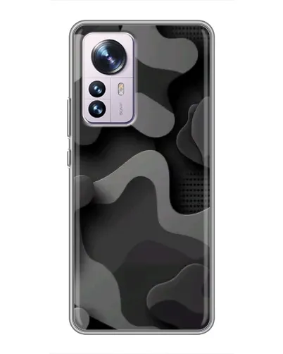 Чехол для Xiaomi 12 / 12X с картинкой «Темный абстрактный камуфляж»