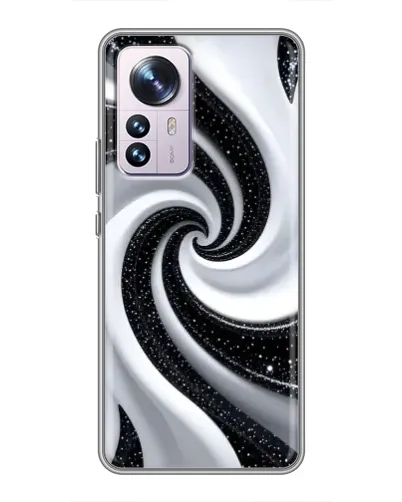Чехол для Xiaomi 12 / 12X с картинкой «Черно-белая спираль»