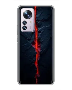 Чехол для Xiaomi 12 / 12X с картинкой «Kрасная лавовая трещина»