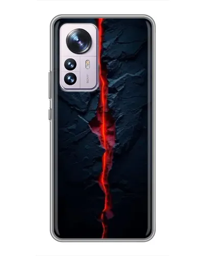 Чехол для Xiaomi 12 / 12X с картинкой «Kрасная лавовая трещина»