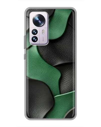Чехол для Xiaomi 12 / 12X с картинкой «Зеленые кожаные волны»