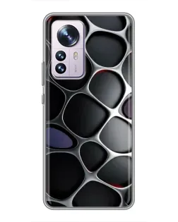 Чехол для Xiaomi 12 / 12X с картинкой «Объемная темная решетка»