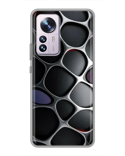 Чехол для Xiaomi 12 / 12X с картинкой «Объемная темная решетка»