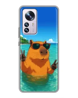 Чохол для Xiaomi 12 / 12X з картинкою «Морська капібара»
