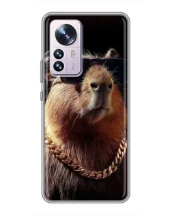 Чохол для Xiaomi 12 / 12X з картинкою «Капібара золотий ланцюг»