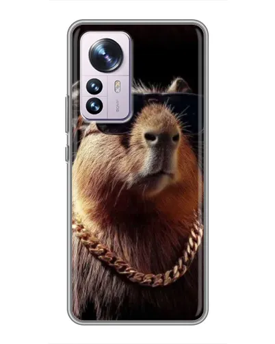 Чехол для Xiaomi 12 / 12X с картинкой «Капибара золотая цепь»
