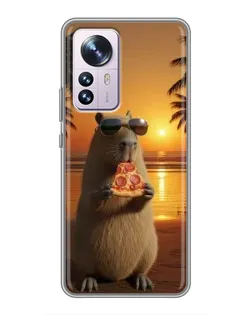 Чохол для Xiaomi 12 / 12X з картинкою «Капібара з піцою»