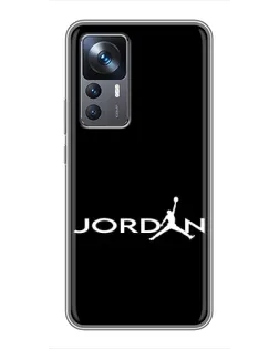Чехол для Xiaomi 12T Pro с картинкой «Jordan White Logo»