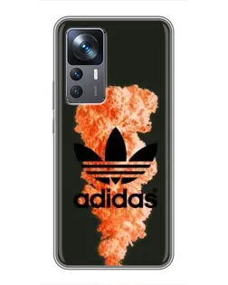 Чехол для Xiaomi 12T Pro с картинкой «Оранжевый дым Adidas»