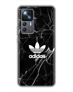 Чехол для Xiaomi 12T Pro с картинкой «Белый мрамор Adidas»