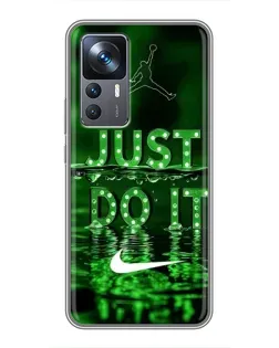 Чехол для Xiaomi 12T Pro с картинкой «Зеленый неоновый Nike»