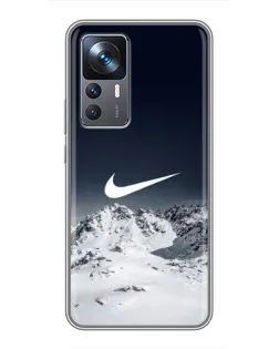 Чехол для Xiaomi 12T Pro с картинкой «Nike — зимние горы»
