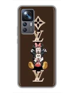 Чехол для Xiaomi 12T Pro с картинкой «LV и Микки Маус»