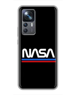 Чехол для Xiaomi 12T Pro с картинкой «NASA — классика Red Blue»