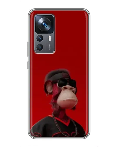 Чехол для Xiaomi 12T Pro с картинкой «Bored Ape в красном»