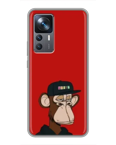 Чехол для Xiaomi 12T Pro с картинкой «Bored Ape — красный фон»