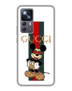 Чехол для Xiaomi 12T Pro с картинкой «Микки Маус Gucci — полосы»