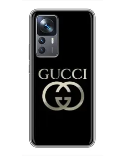 Чохол для Xiaomi 12T Pro з картинкою «Gucci — золото на чорному»