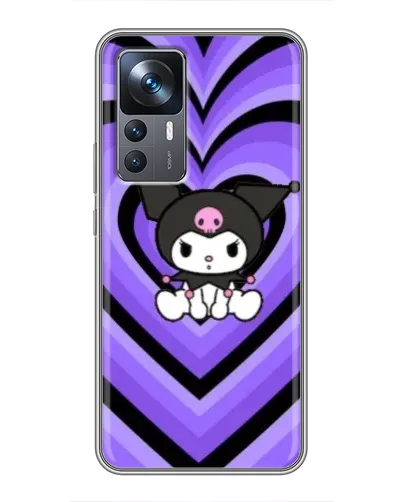 Чехол для Xiaomi 12T Pro с картинкой «Kuromi и фиолетовые сердца»