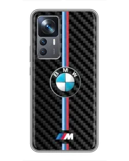 Чехол для Xiaomi 12T Pro с картинкой «Эмблема BMW и карбон»