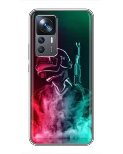 Чехол для Xiaomi 12T Pro с картинкой «PUBG — огненный воин»