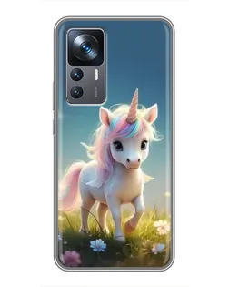 Чохол для Xiaomi 12T Pro з картинкою «Єдиноріг на галявині»